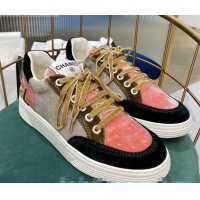 Inexpensive Chanel Velvet Sneakers G36295 Gray/Pink/Khaki 2020