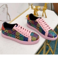 New Style Gucci GG Star Psychedelic Ace Sneakers 610086 Pink 2020