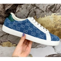 Discounts Classic Gucci GG Canvas Ace Sneakers 71412 ‎‎Denim Blue 2020