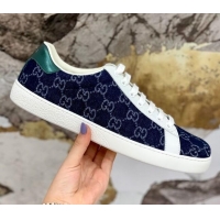 Original Cheap Gucci GG Canvas Ace Sneakers 71412 Navy Blue 2020