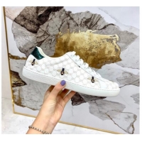 Grade Quality Gucci GG Bee Ace Sneakers with Interlocking G 71419 White 2020