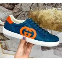 Good Product Gucci GG Flora Ace Sneakers 603172 Blue/Orange 2020