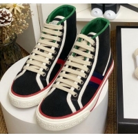 Low Price Gucci Tennis 1977 High Top Sneakers in Black Canvas 72019 2020