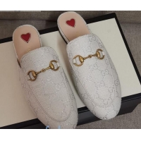 Good Quality Disney x Gucci Princetown GG Silver Lamé Slipper 475094 White 2020