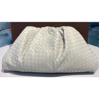 Top Grade Bottega Veneta The Pouch Clutch Bag In Woven Leather 585854 White 2020