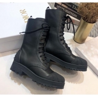 Best Grade Dior D-Major Calfskin Lace-up Short Boots 92318 Black 2020