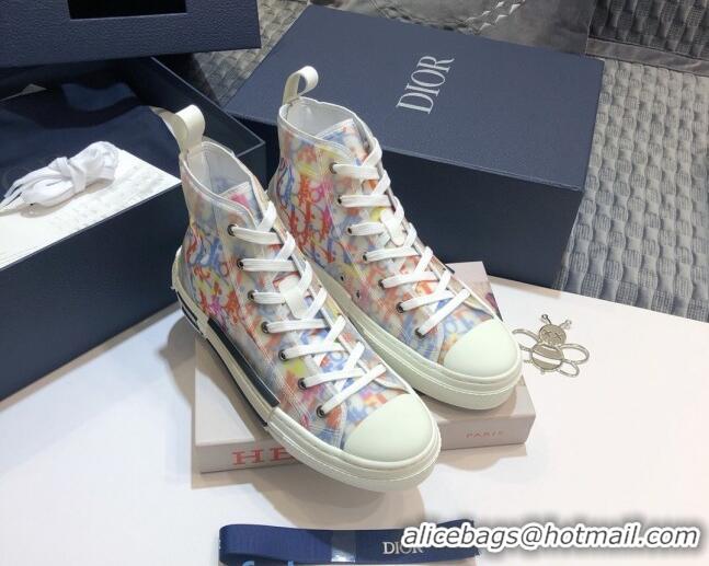 Grade Dior B23 High-top Sneakers in Multicolor Oblique Canvas 92610