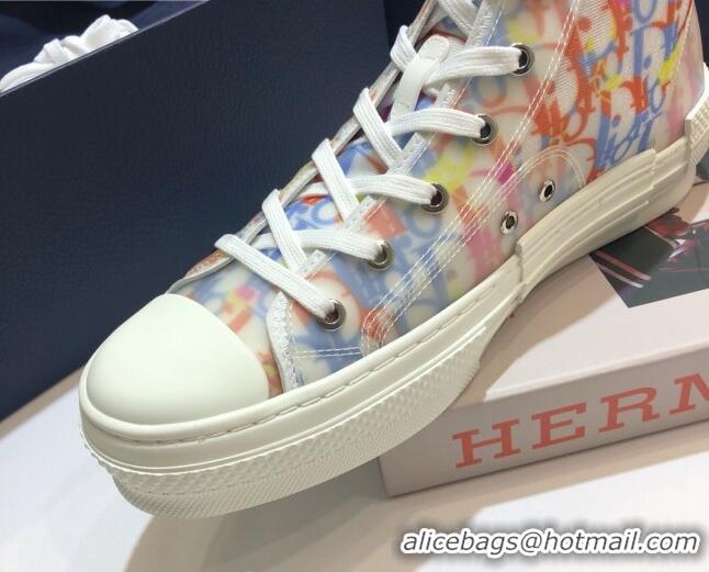 Grade Dior B23 High-top Sneakers in Multicolor Oblique Canvas 92610