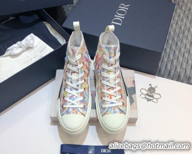 Grade Dior B23 High-top Sneakers in Multicolor Oblique Canvas 92610