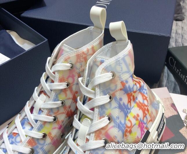 Grade Dior B23 High-top Sneakers in Multicolor Oblique Canvas 92610