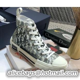 Good Quality Dior B23 High-top Sneakers in White and Black Oblique Canvas 92612