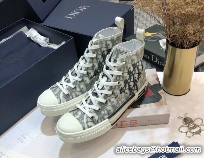 Good Quality Dior B23 High-top Sneakers in White and Black Oblique Canvas 92612