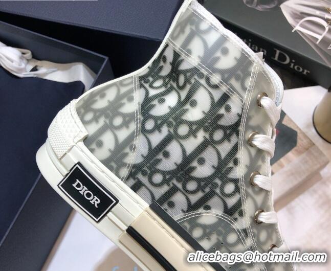 Good Quality Dior B23 High-top Sneakers in White and Black Oblique Canvas 92612