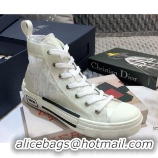 Purchase Dior B23 High-top Sneakers in White Oblique Canvas 92617