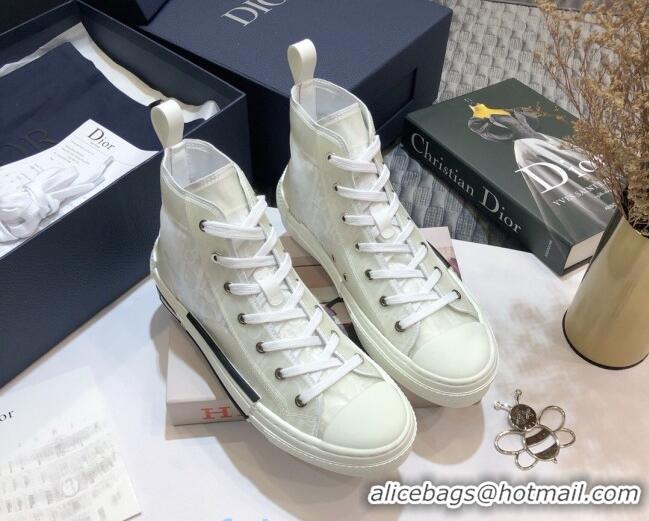 Purchase Dior B23 High-top Sneakers in White Oblique Canvas 92617