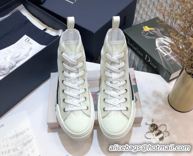 Purchase Dior B23 High-top Sneakers in White Oblique Canvas 92617