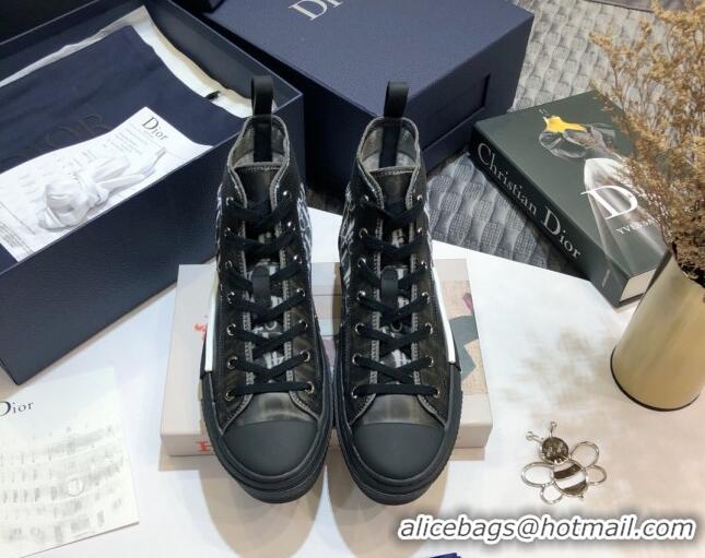 Good Quality Dior B23 High-top Sneakers in Black Oblique Canvas 92618