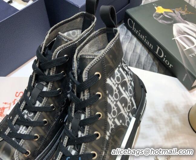 Good Quality Dior B23 High-top Sneakers in Black Oblique Canvas 92618