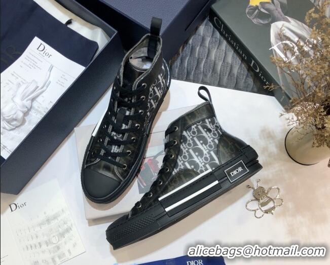 Good Quality Dior B23 High-top Sneakers in Black Oblique Canvas 92618