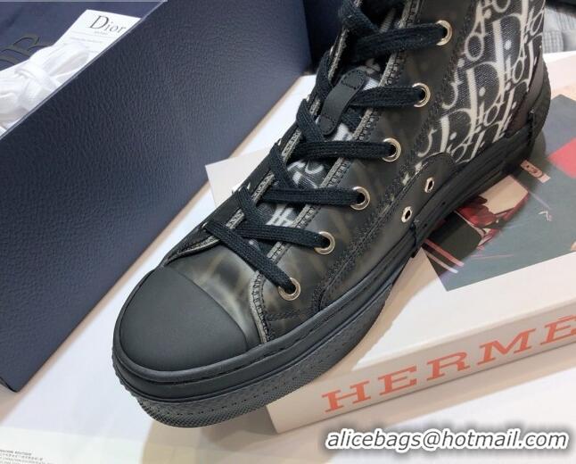 Good Quality Dior B23 High-top Sneakers in Black Oblique Canvas 92618