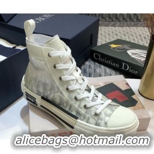 Best Price Dior B23 High-top Sneakers in Grey Oblique Canvas 92619