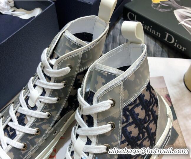 Low Price Dior B23 High-top Sneakers in Blue Oblique Canvas 92622