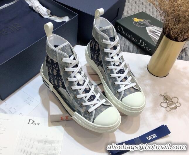 Low Price Dior B23 High-top Sneakers in Blue Oblique Canvas 92622