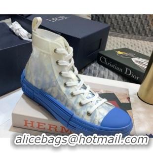 Grade Quality Dior B23 High-top Sneakers in Blue Oblique Canvas 92623