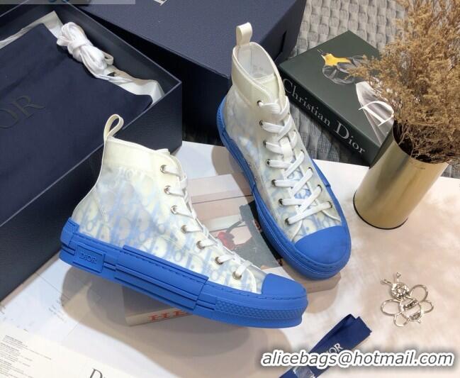 Grade Quality Dior B23 High-top Sneakers in Blue Oblique Canvas 92623