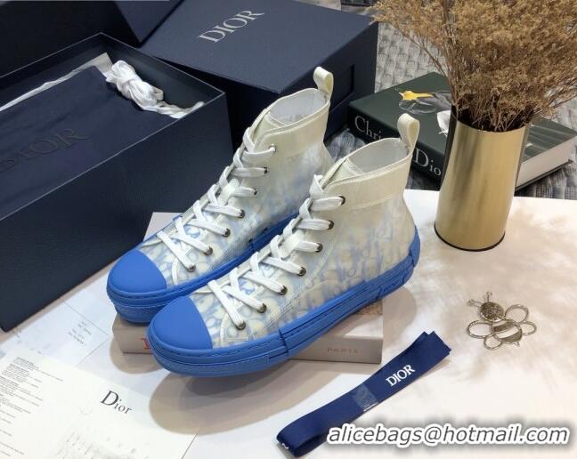 Grade Quality Dior B23 High-top Sneakers in Blue Oblique Canvas 92623