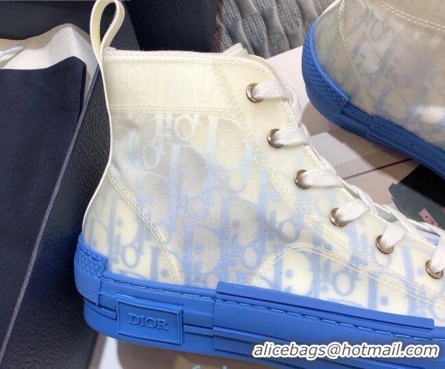 Grade Quality Dior B23 High-top Sneakers in Blue Oblique Canvas 92623