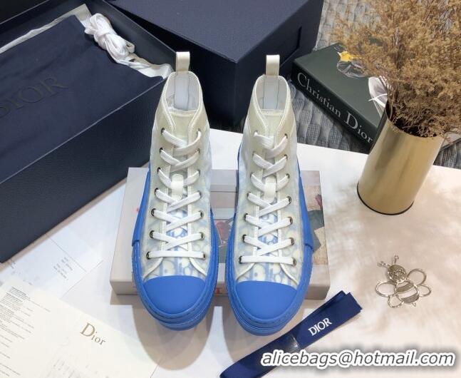 Grade Quality Dior B23 High-top Sneakers in Blue Oblique Canvas 92623