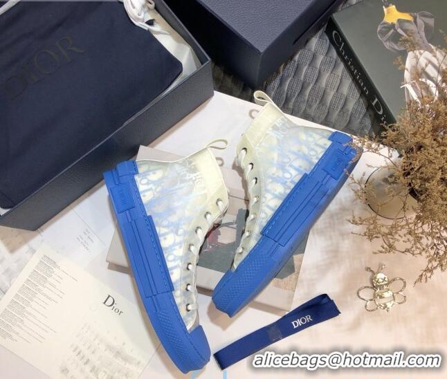 Grade Quality Dior B23 High-top Sneakers in Blue Oblique Canvas 92623