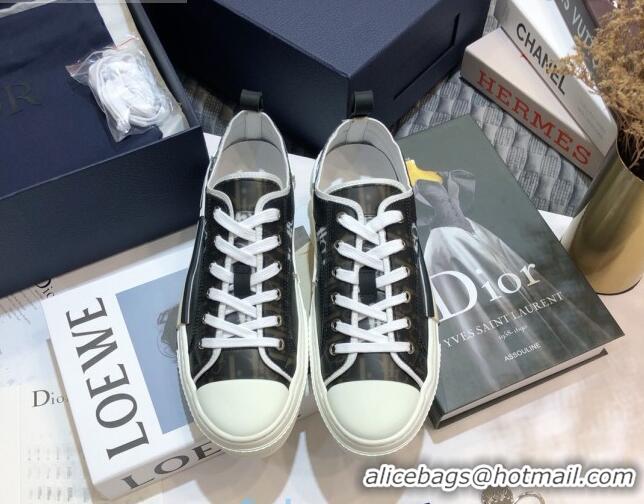 Classic Dior B23 Low-top Sneakers in White and Black Oblique Canvas 92635