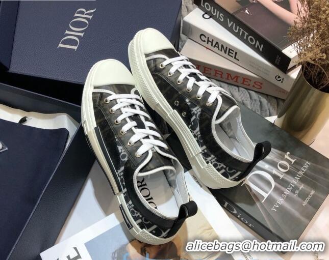 Classic Dior B23 Low-top Sneakers in White and Black Oblique Canvas 92635