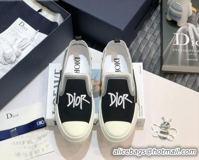 Top Grade Dior x Shawn B23 Slip-on Sneakers in Black Canvas 92646