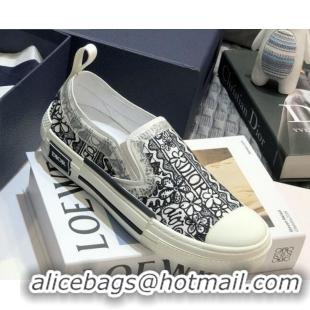 Top Quality Dior x Shawn B23 Slip-on Sneakers in White Embroidered Canvas 92647