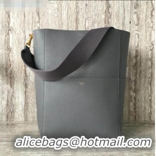 Best Fashion Celine Sangle Bucket Bag in Soft Grained Calfskin 189593 Grey