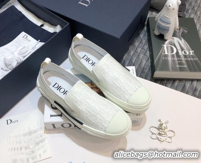 Top Sales Dior x Shawn B23 Slip-on Sneakers in White Oblique Canvas 92650