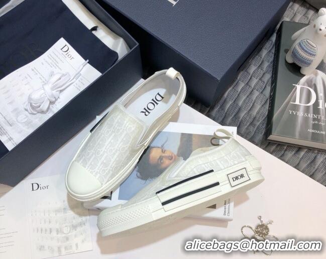 Top Sales Dior x Shawn B23 Slip-on Sneakers in White Oblique Canvas 92650