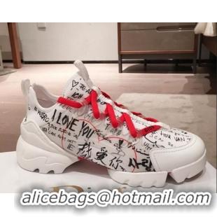 Crafted Dior D-Connect Dioramour Sneakers in I love you Neoprene 92702 2020