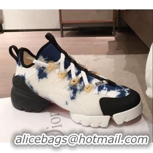 Popular Style Dior D-Connect Dioramour Sneakers in Blue Tie & Dior Printed Fabric 92704 2020