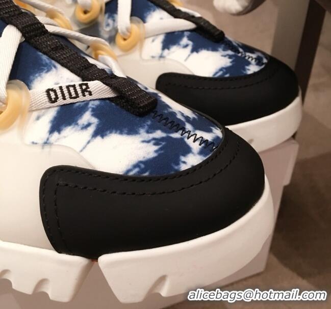 Popular Style Dior D-Connect Dioramour Sneakers in Blue Tie & Dior Printed Fabric 92704 2020