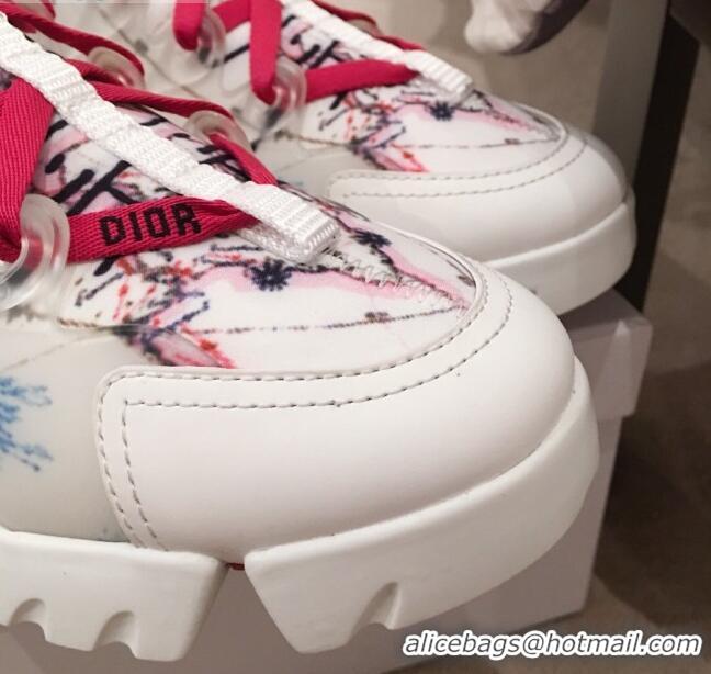 Good Looking Dior D-Connect Dioramour Sneakers in Blue Around the World Print Fabric 92705 2020