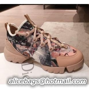 Top Quality Dior D-Connect Dioramour Sneakers in Nude Print Technical Fabric 92710 2020