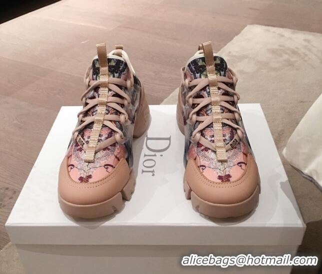 Top Quality Dior D-Connect Dioramour Sneakers in Nude Print Technical Fabric 92710 2020