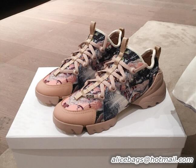 Top Quality Dior D-Connect Dioramour Sneakers in Nude Print Technical Fabric 92710 2020