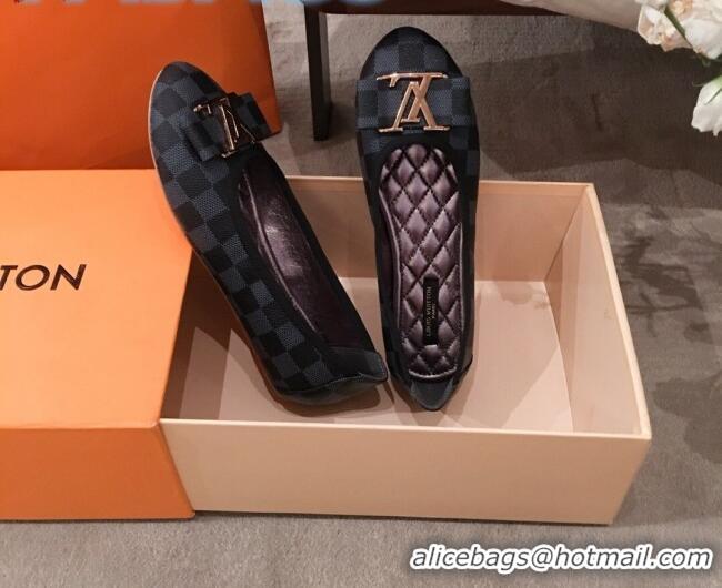 Best Price Louis Vuitton Damier Graphite Canvas LV Bow Flat Ballerina 71426