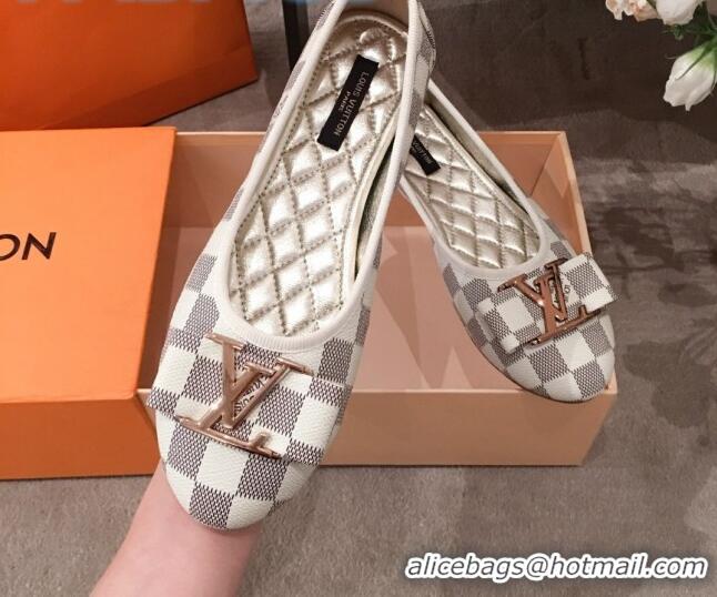 Best Quality Louis Vuitton Damier Azur Canvas LV Bow Flat Ballerina 71427