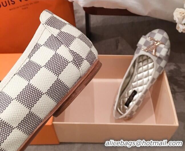 Best Quality Louis Vuitton Damier Azur Canvas LV Bow Flat Ballerina 71427